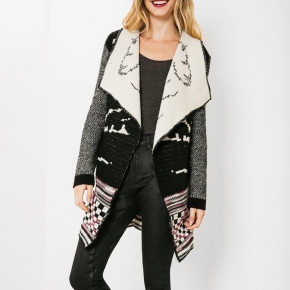 Desigual Sweaters - DESIGUAL CARDIGAN DALIAS BY CHRISTIAN LACROIX Collaboration Open Front Cardigan